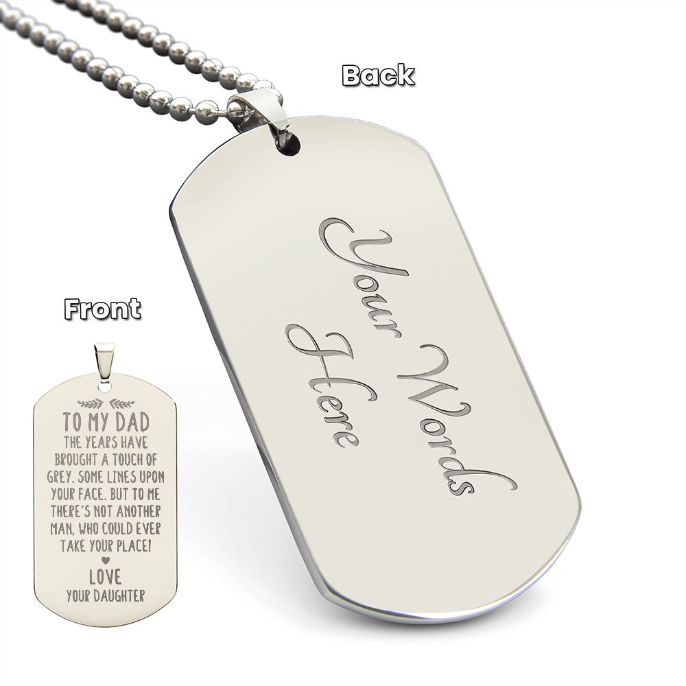 Father-Engraved Dog Tag Necklace customized on the back