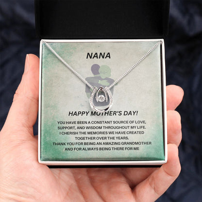 Grandmother-Lucky in Love Necklace with Message Card