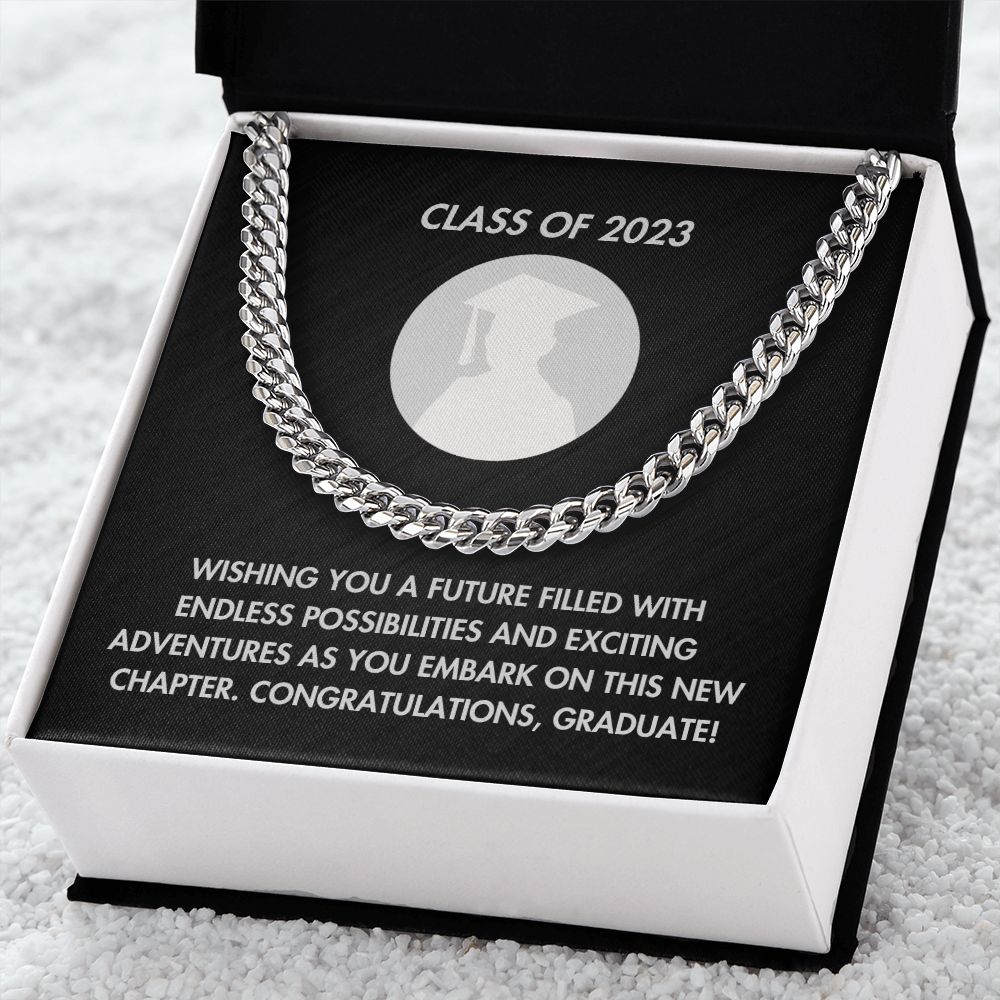 Graduation Boy-Cuban Link Chain with Length Extension