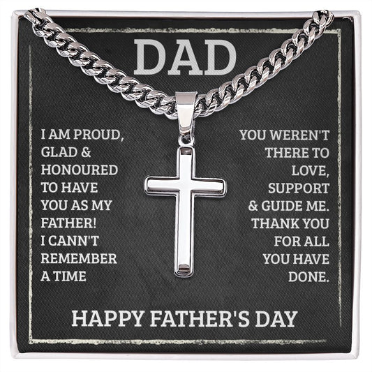 Personalized Steel Cross Necklace Gifts for Dad
