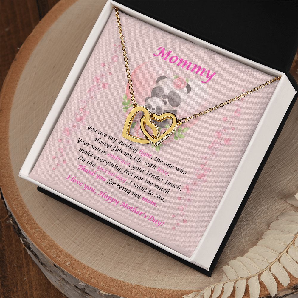 Mommy-Interlocking Hearts Necklace with Message Card