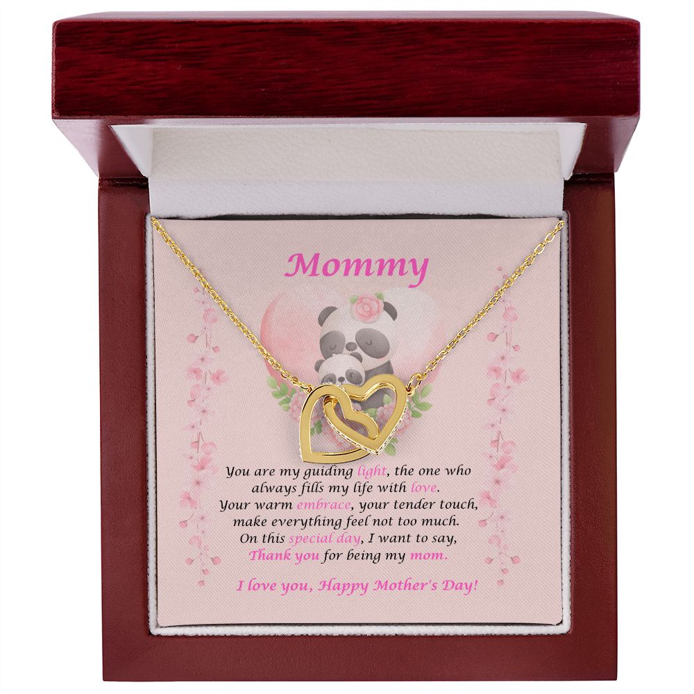 Mommy-Interlocking Hearts Necklace with Message Card