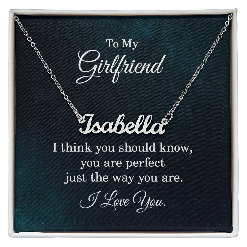 Girlfriend-Customized Name Necklace with Message Card