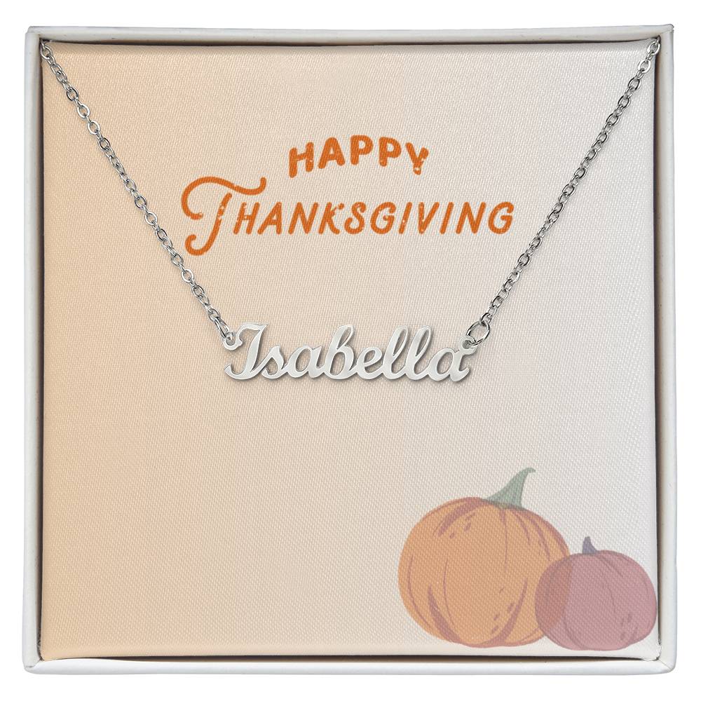 Customized Name Necklace-Happy Thanksgiving