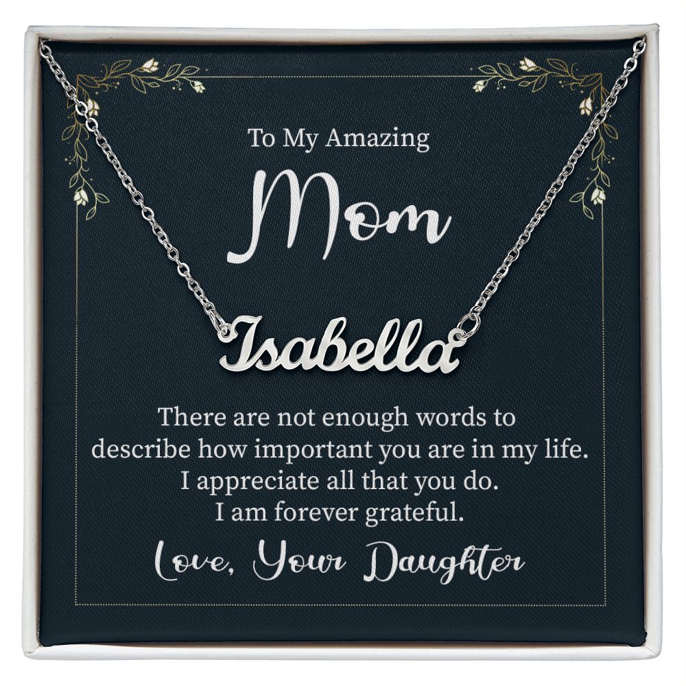 Mother-Customized Name Necklace with Message Card