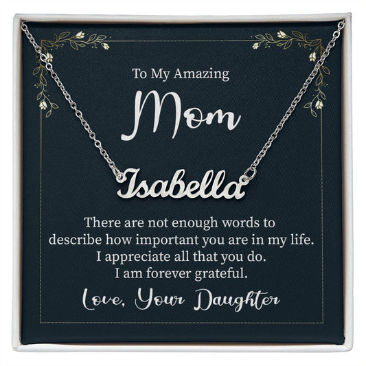 Gifts for Mom Personalized  Name Necklace