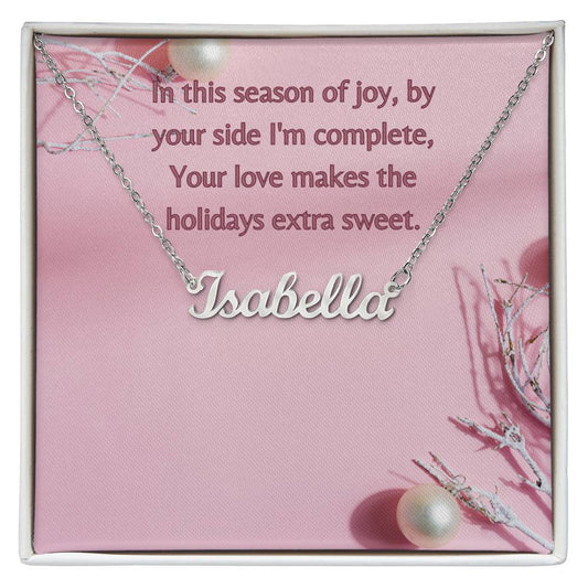 Customized Name Necklace Happy Holidays