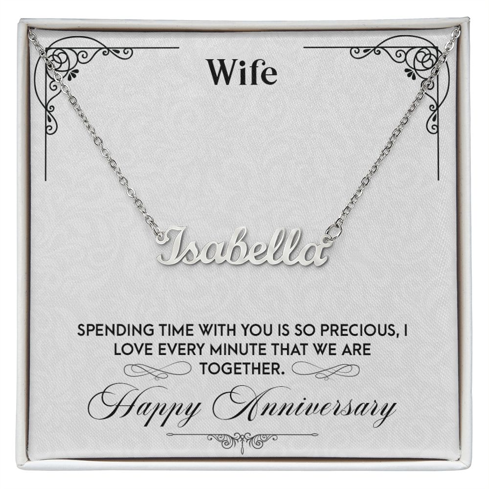 Anniversary-Customized Name Necklace with Message Card