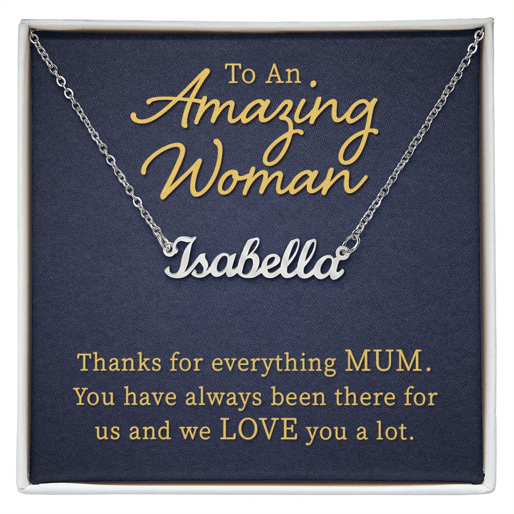 Mother-Customized Name Necklace with Message Card