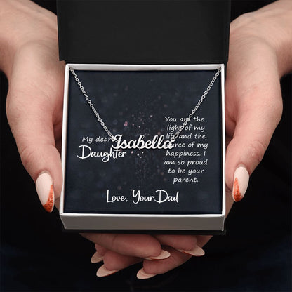 Daughter-Customized Name Necklace with Message Card