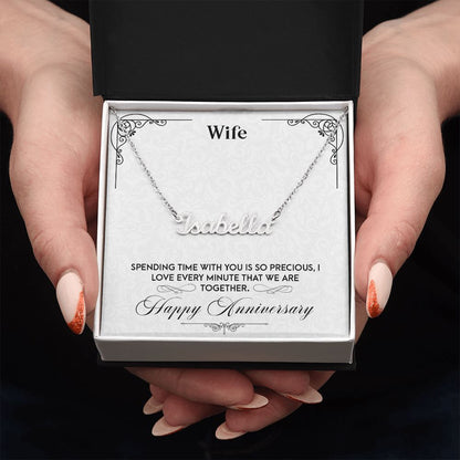 Anniversary-Customized Name Necklace with Message Card