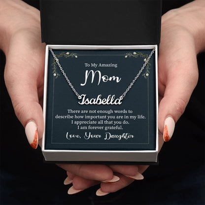 Mother-Customized Name Necklace with Message Card