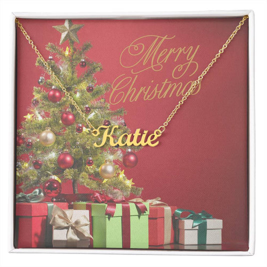 Customized Name Necklace Merry Christmas
