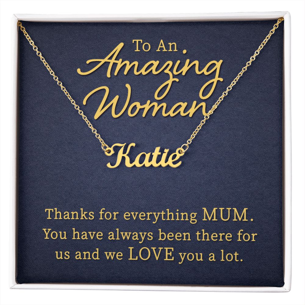 Mother-Customized Name Necklace with Message Card