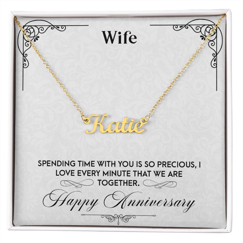 Anniversary-Customized Name Necklace with Message Card