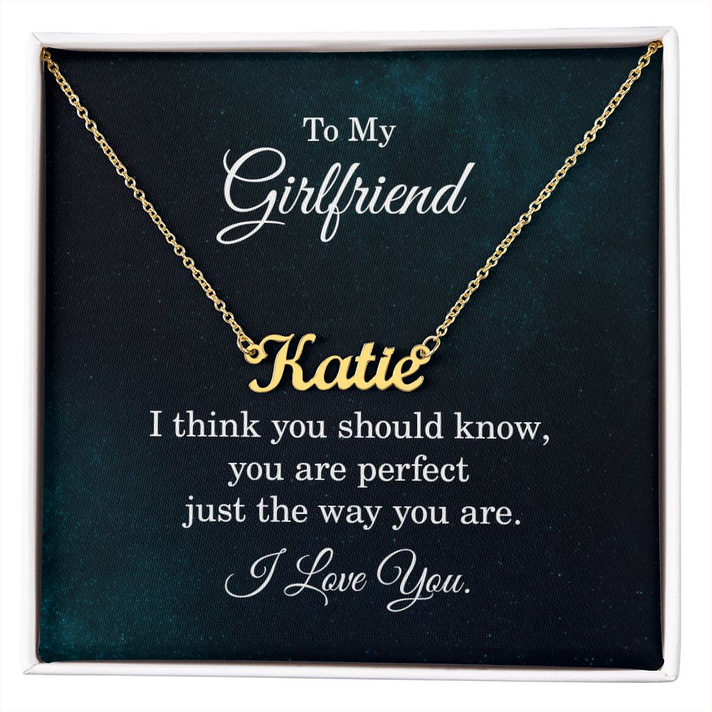 Girlfriend-Customized Name Necklace with Message Card