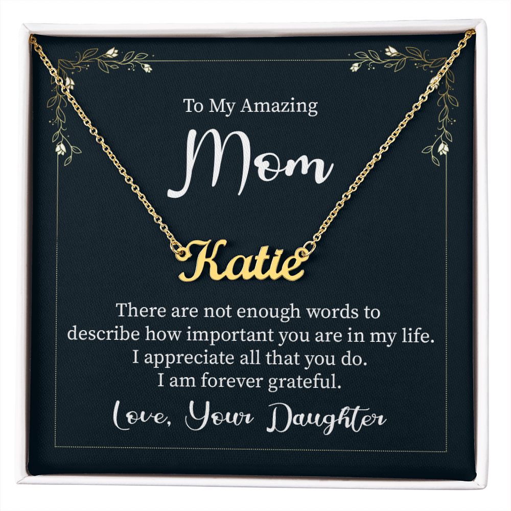 Mother-Customized Name Necklace with Message Card