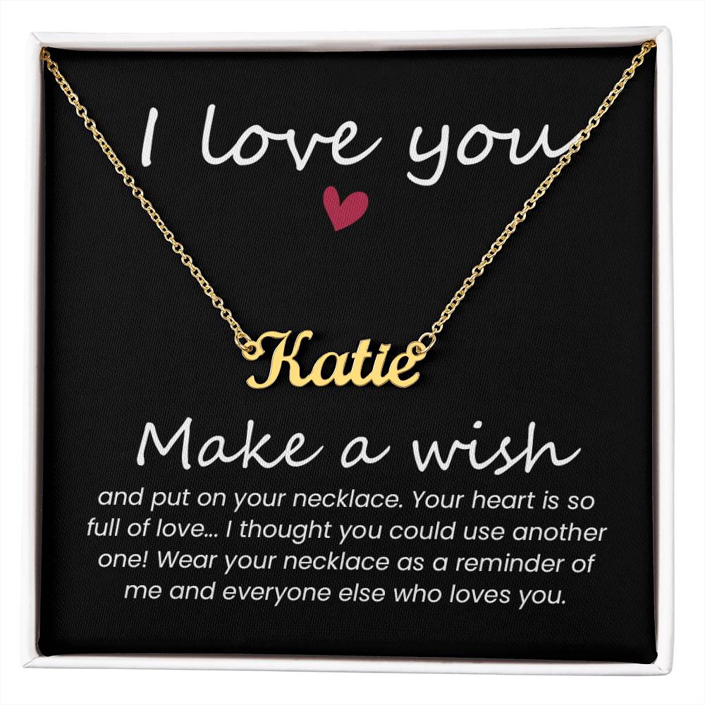 Customized Signature Name Necklace-I Love You