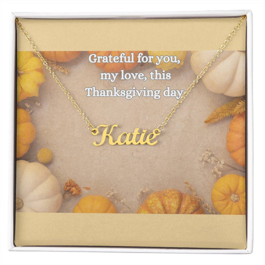 Customized Name Necklace Thanksgiving Day