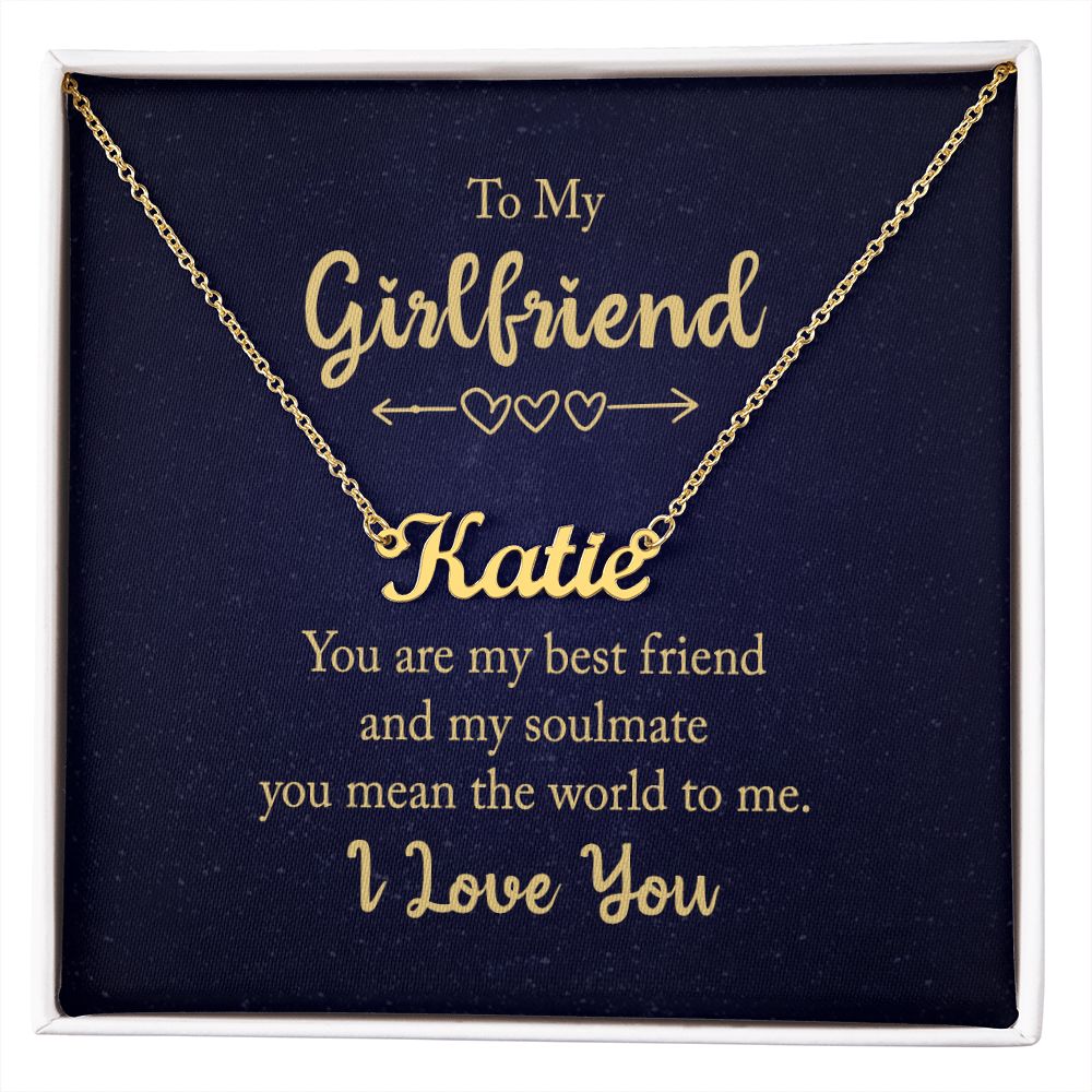 Girlfriend-Customized Name Necklace with Message Card