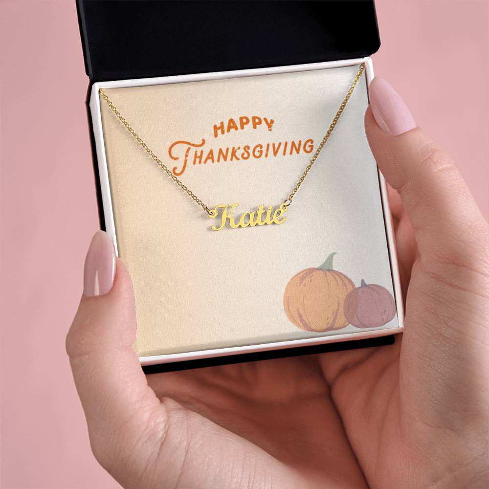 Customized Name Necklace-Happy Thanksgiving