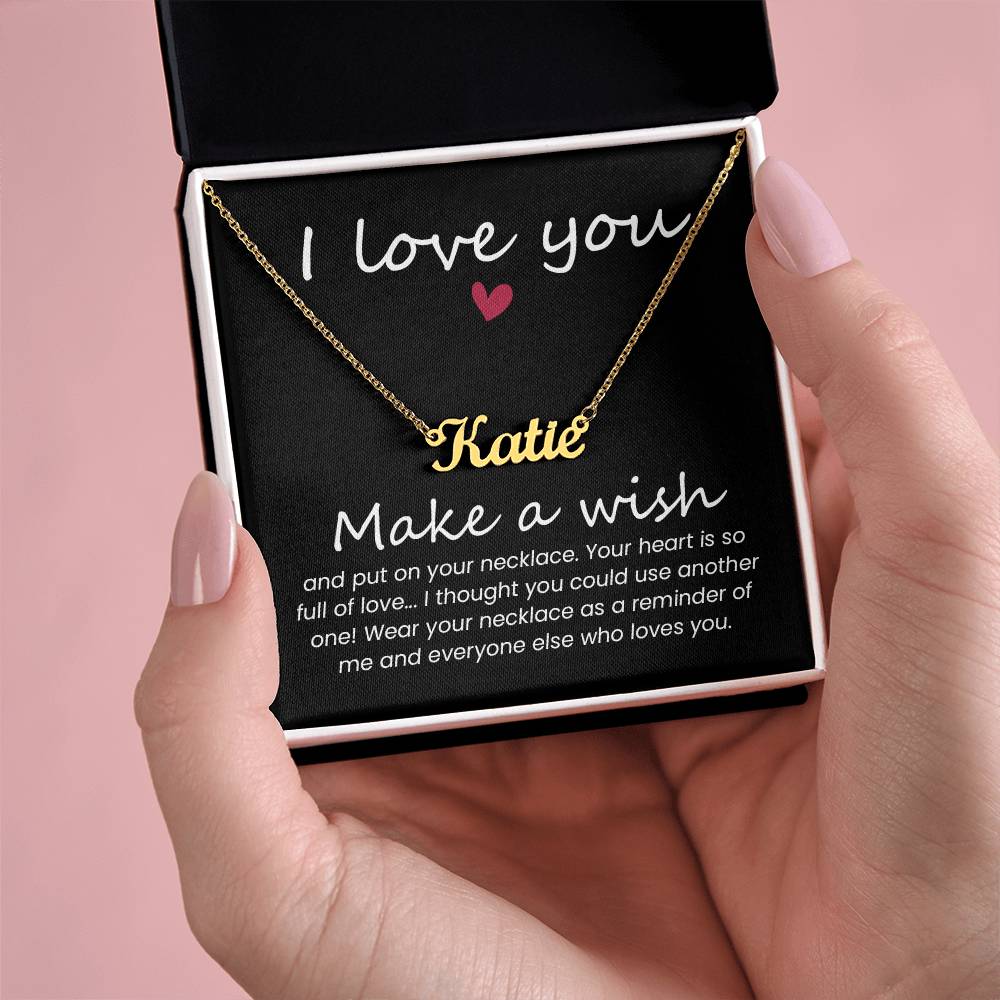 Customized Signature Name Necklace-I Love You