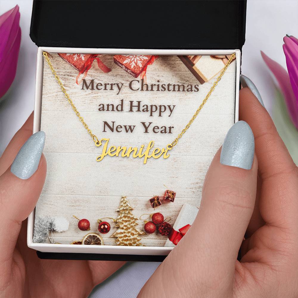 Customized Name Necklace-Merry Christmas