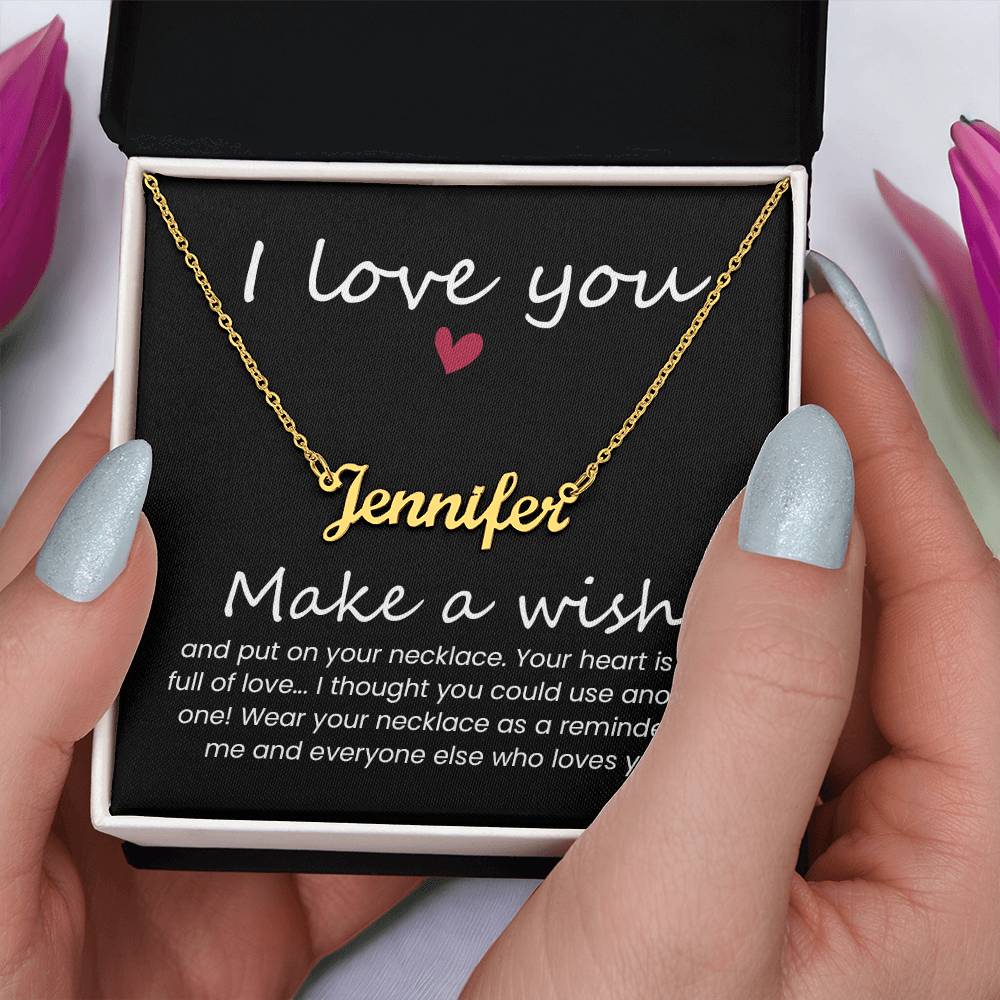 Customized Signature Name Necklace-I Love You