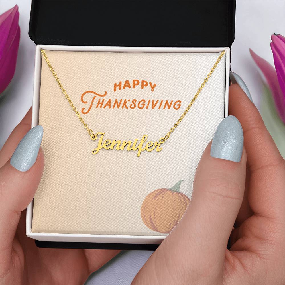 Customized Name Necklace-Happy Thanksgiving