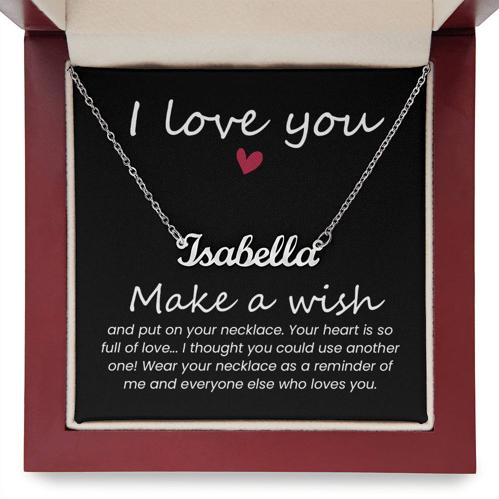 Customized Signature Name Necklace-I Love You