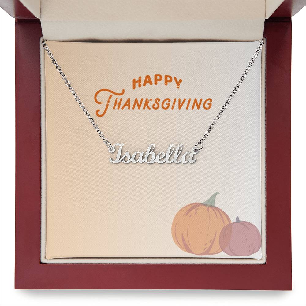 Customized Name Necklace-Happy Thanksgiving