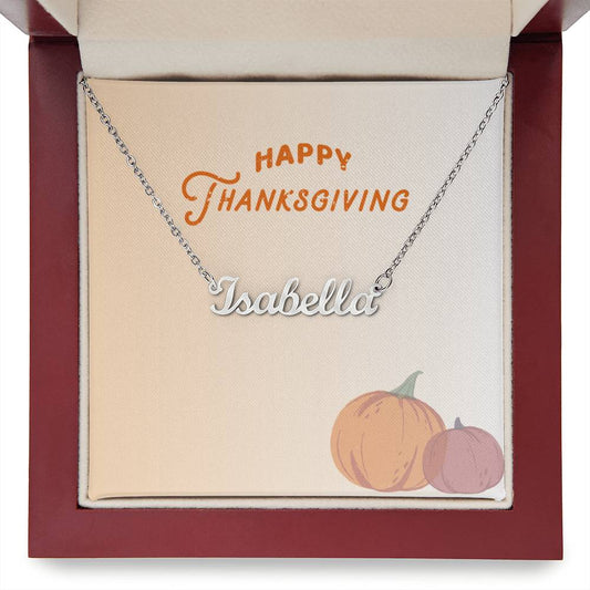 Customized Name Necklace-Happy Thanksgiving