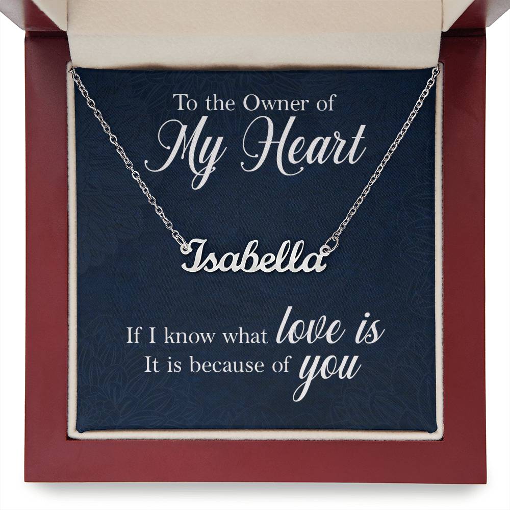 Customized Signature Name Necklace-Owner of my Heart