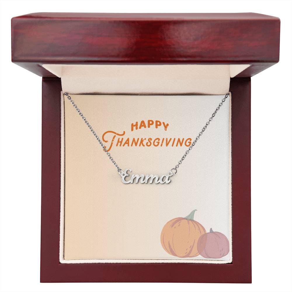 Customized Name Necklace-Happy Thanksgiving