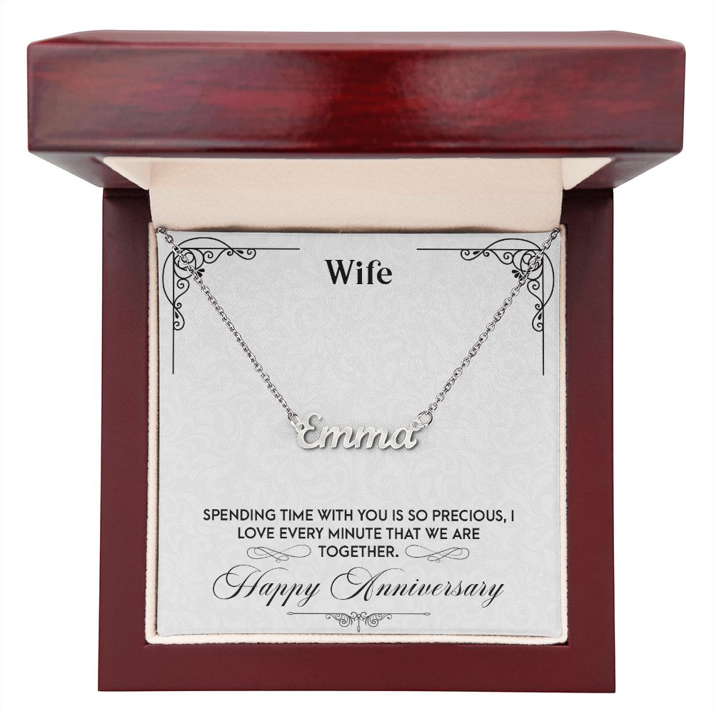 Anniversary-Customized Name Necklace with Message Card