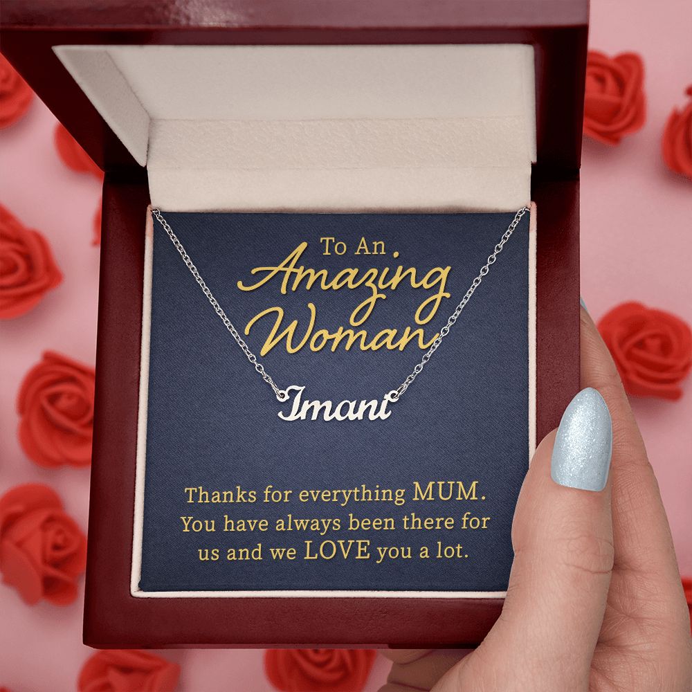 Mother-Customized Name Necklace with Message Card