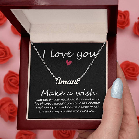 Customized Signature Name Necklace-I Love You