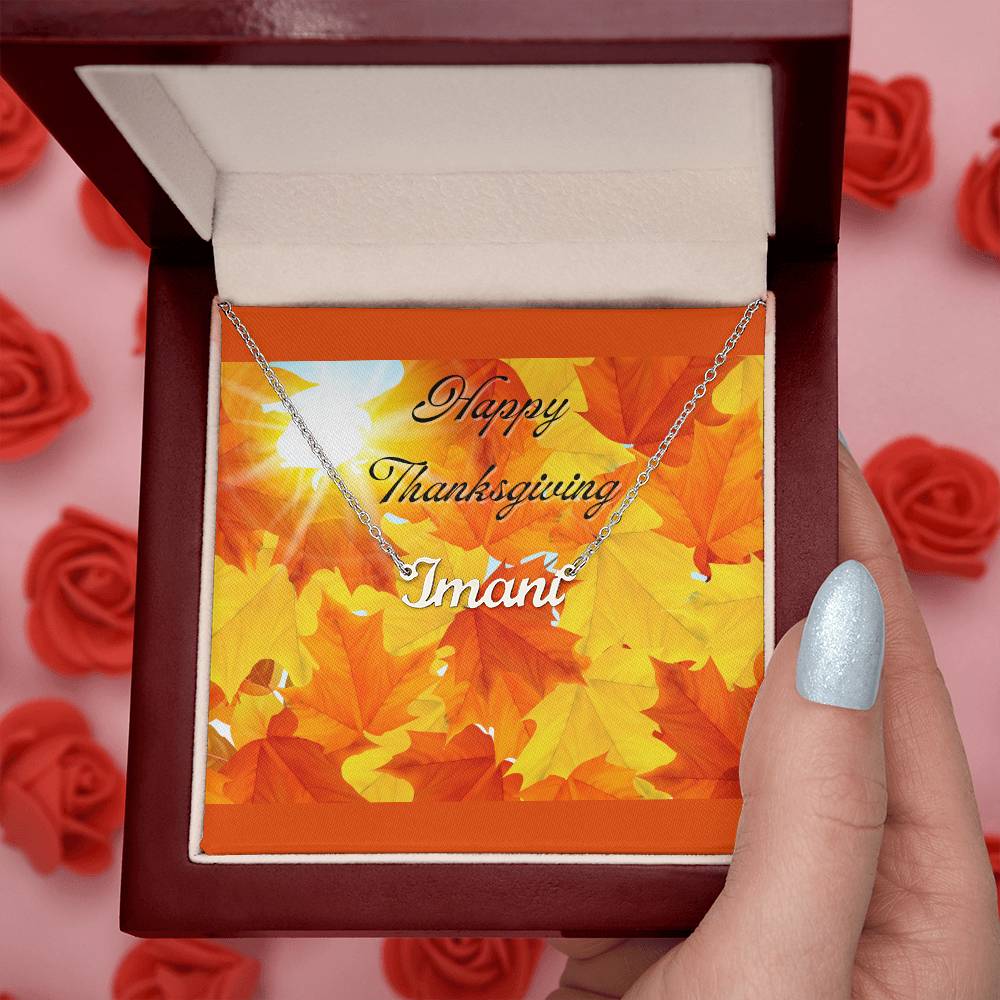 Customized Name Necklace-Happy Thanksgiving