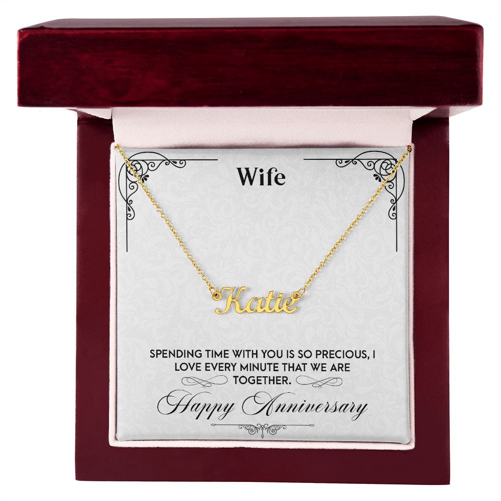 Anniversary-Customized Name Necklace with Message Card