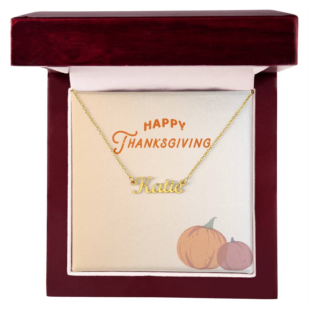 Customized Name Necklace-Happy Thanksgiving