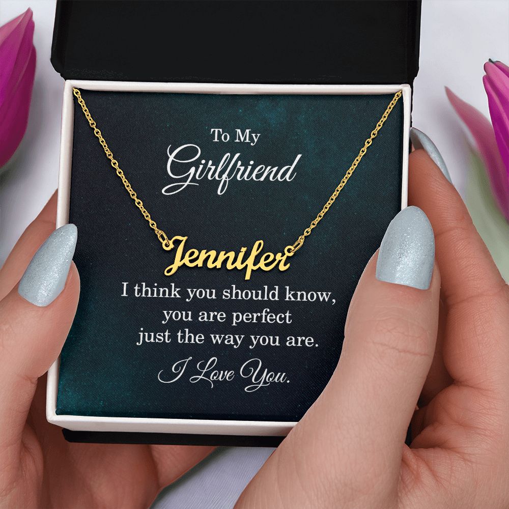 Girlfriend-Customized Name Necklace with Message Card