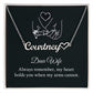 Wife-Customized Name Necklace with Heart and Message Card