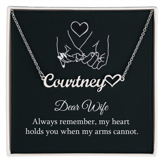 Gifts for Wife Personalized Name Necklace Heart