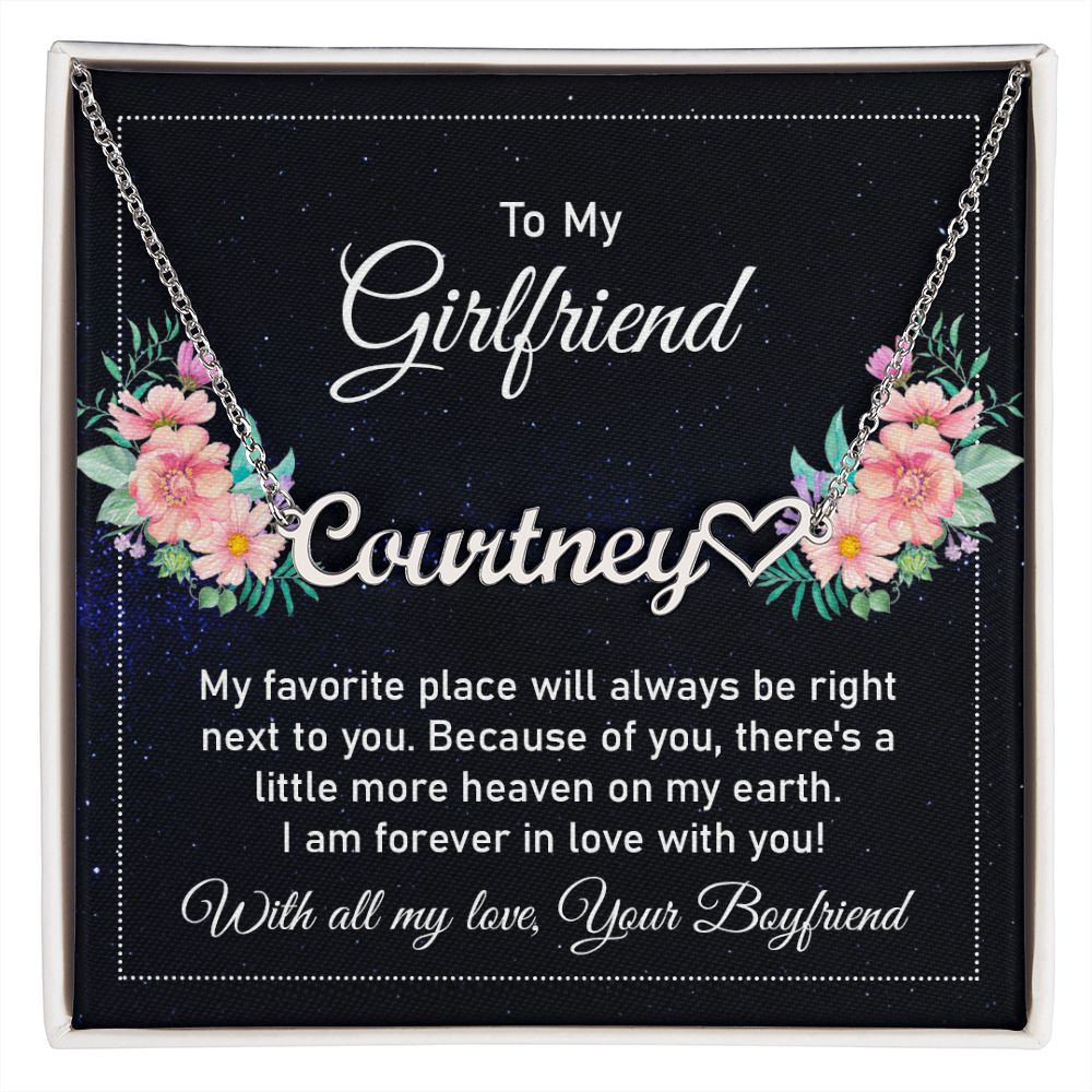 Girlfriend-Customized Name Necklace with Message Card