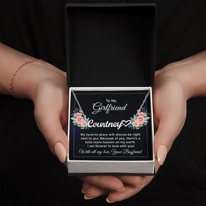 Girlfriend-Customized Name Necklace with Message Card