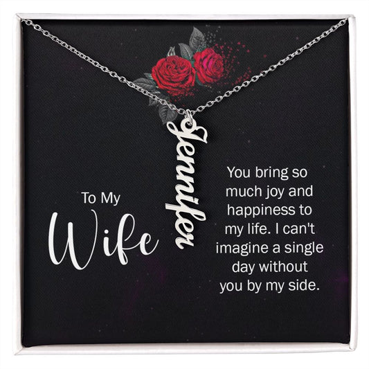 Gifts for Wife Custom Vertical Name Necklace