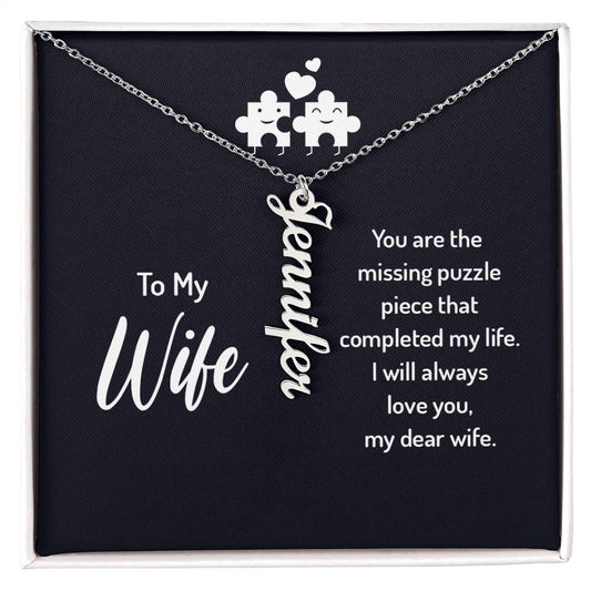 Gifts for Wife Customized Vertical Name Necklace