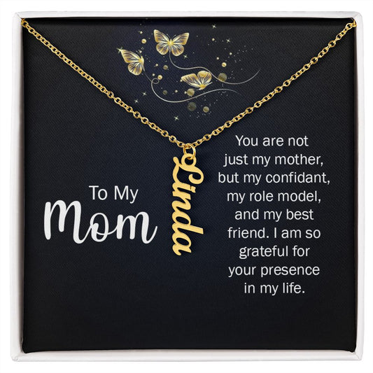 Gift for Mom Customized Vertical Name Necklace
