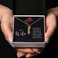 Wife-Customized Vertical Name Necklace with Message Card