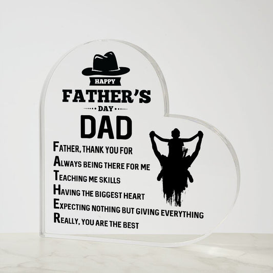 Father-Acrylic Heart Plaque